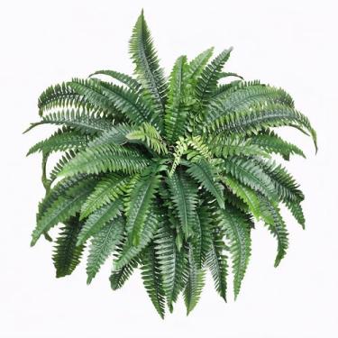 Imagem de KOL Samambaias artificiais de Boston de 114,3 cm, plantas falsas, grandes arbustos de vegetação falsa para decoração de jardim e escritório (1)