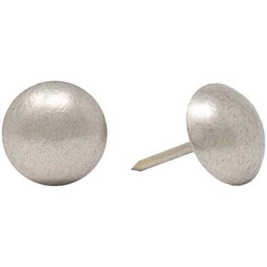 Imagem de ComfortStyle Tachinhas de estofamento premium, pinos de prego de 3/10.2 cm de diâmetro, acabamento decorativo grande para móveis (40, níquel estanho)