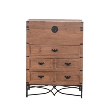 Imagem de URGDWEKJY Armário buffet entrada alpendre sala de estar armário de armazenamento retrô aparador de madeira maciça cama e café da manhã armário balde antigo aparador (B)