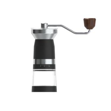 Imagem de VEVOK CHEF Moedor de café manual com 10 ajustes externos, moedor de feijão moderno, aço inoxidável, rebarba cônica, portátil, moedor de café manual para casa, acampamento, prata