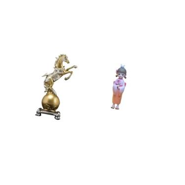 Imagem de Fenteer Estatueta de Cavalo de Resina Moderna, Kabuki, Gueixa, Arte, Artesanato, Colecionável, Estátua Decorativa para Centro de Mesa, Prateleira, Sala de Est