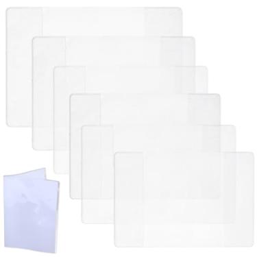 Imagem de CRASPIRE 12 peças, 6 tamanhos, capa de livro de PVC transparente, capas de caderno, à prova d'água, plástico à prova d'água, capa para agenda, agenda, agenda, álbuns, escola, escritório, uso doméstico
