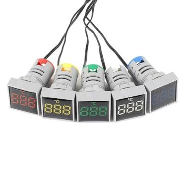 Imagem de 1 termômetro digital de cabeça quadrada de 28,8 x 28,8 °C -20 °C ~ 199 ℃ termômetro LED industrial de medição de temperatura (azul)