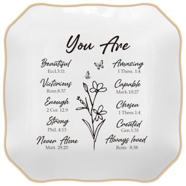 Imagem de LITTLEBIGGER Presentes cristãos – Bandeja de joias com versículos da Bíblia, prato de joias personalizado, presentes espirituais e religiosos para mulheres, presentes baseados na fé cristã, ideias de