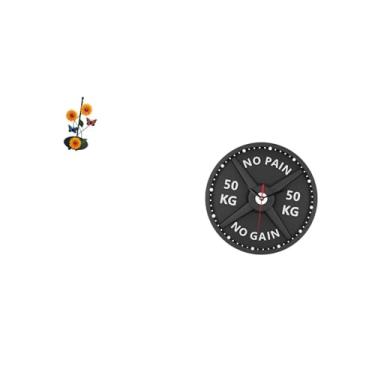 Imagem de Fenteer Suporte para Papel Toalha, Dispensador, Suporte Vertical Antiderrapante para Lenços, Relógio de Parede Decorativo 3D Criativo, Ornamento para Academia