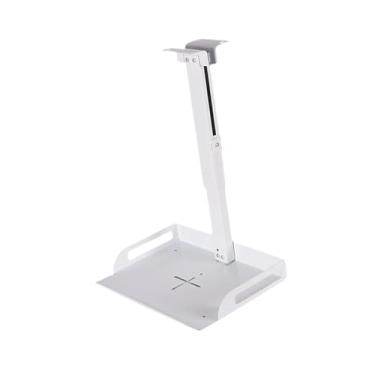 Imagem de AsrMyjcx Suporte de teto com bandeja para câmera de projetor, altura universal ajustável para sala de conferências, Branco