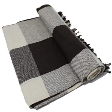 Imagem de Manta para Sofá Grande 120x210 cm Algodão Luxuosa Coberta Decorativa e Protetora (Marrom Liso C/Cru Retângulo)