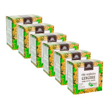 Imagem de Kit 6X: Chá de Gengibre/Mate Orgânico Kampo de Ervas 10 sachês