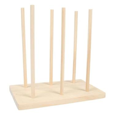 Imagem de UGPLM Organizador de fita de madeira, suporte de carretel, floricultura, costura, artesanato, prateleira, linhas, papel de embrulho, economizador de espaço, L