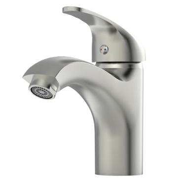 Imagem de Torneira para banheiro Greenspring com alça única de 1 a 3 furos Torneira para pia de lavatório, aerator spout, Brushed Nickel