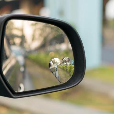 Imagem de 2 peças de espelhos de ponto cego em forma de coração, espelhos de ponto cego de carro de ajuste universal, espelhos laterais convexos de vidro sem moldura, espelhos laterais para caminhões SUV