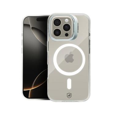 Imagem de Capa Case Capinha Para Iphone 16 Pro - Magsafe Crystal Armor Stand - Não Amarela - Gshield