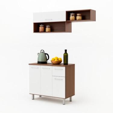 Imagem de Armário de Cozinha Compacta 150cm com Armário e Balcão 4 Portas 1 Gave