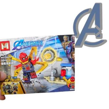 Imagem de Kit Blocos de Montar SuperHeróis ou Unidade  8 Personagens Cenário Com