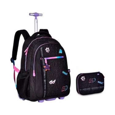 Imagem de Kit Mochila Escolar Rodinha E Estojo Rafa E Luiz RL24018 - Clio Style