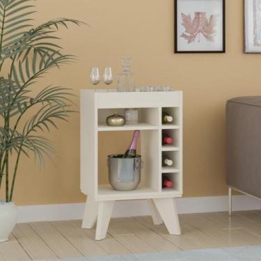 Imagem de Adega Bar Retrô Com Espelho Multimóveis Cr50033 Off White - MULTIMOVEI