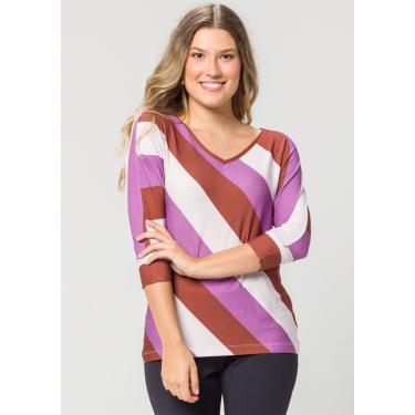 Imagem de Blusa 3/4 Estampada Lilás | Pau a Pique