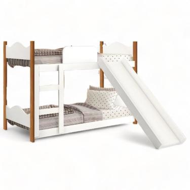 Imagem de Beliche Encanto Branca E Nature Com Escorregador Gabrielli