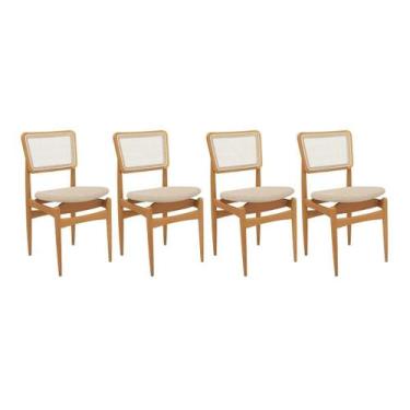 Imagem de Cadeira Sala de Jantar Stela 1CMM013CA Premium Madeira Maciça Kit 4 Un