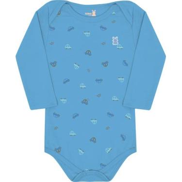 Imagem de Body mang long bebe 13545 kiko e kika - Kiko baby, Azul, RN
