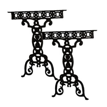 Imagem de Par Pé De Mesa Base Vila Rica Em Ferro Fundido 74X67Cm