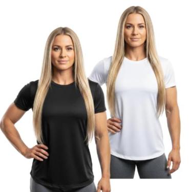 Imagem de Kit 2 Camisetas Dry Fit Feminina Manga Curta Trendixx  Conforto e Prot