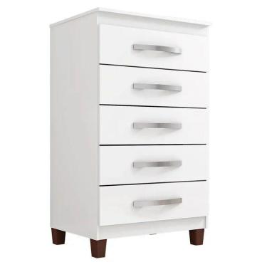 Imagem de Cômoda Cannes 5 Gavetas - Incorplac Cor Branco