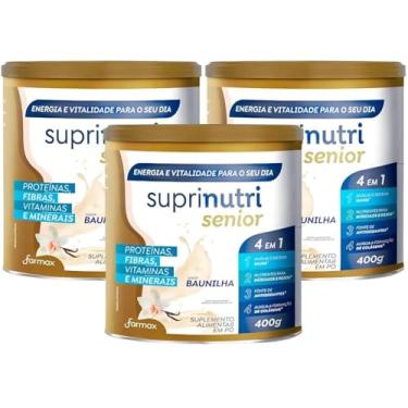 Imagem de Kit 3 Suplemento Baunilha Suprinutri Sênior 400g - Farmax