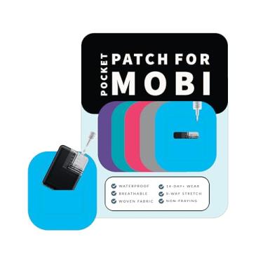 Imagem de Glucomart Bolso adesivo para Mobi (5 unidades) – Adesivos de força máxima para usar bomba de insulina Mobi, à prova d'água e hipoalergênica (pacote sólido variado) (bolso Mobi)
