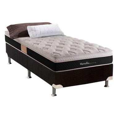 Imagem de Cama Box Solteiro: Colchão Molas Herval Maxspring Marselha + Base Crc Suede Black(88X188)