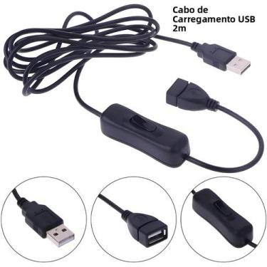 Imagem de Cabo USB Masculino Para Feminino Com Interruptor ON/OFF E Luz LED, Cab