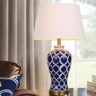 Imagem de Luminária de mesa moderna em cerâmica com LED, estilo americano criativo, para sala de estar, quarto ou mesa de cabeceira (Estilo 8)