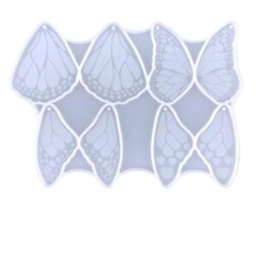 Imagem de 2 peças de molde de silicone para decoração de borboleta de asa de anjo para bricolage resina epóxi artesanato mochilas pingente ornamento ferramenta de fabricação de joias (branco - 2 peças)