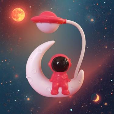 Imagem de Luminária de mesa Led Noturna Para Quarto Infantil Decorativo - Astronauta (Vermelho)
