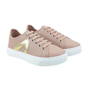 Imagem de Tênis Feminino Confortável Casual com Solado Micro Expandido e Design Leve (Nude, BR, Adulto, Numérico, 34)
