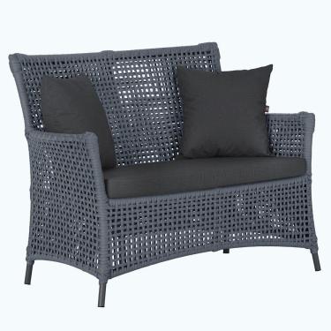 Imagem de 1 Sofá área Externa Igapó Alumínio Preta Corda Náutica E11 Prata