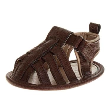 Imagem de Josmo Sandálias para bebês e meninos recém-nascidos, Marrom, 16