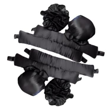 Imagem de Kit Modelador de Cachos Cetim Sem Calor – Ondas e Cachos Perfeitos Heatless Curl (preto,Kit com 4 Mini Modeladores)
