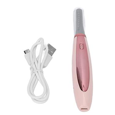 Imagem de Heated Eyelash Curler Electric Lash Curler with 3 Temperature Modes Quick Preheating USB Charging Long Lasting Curling Effect for Home Travel Pink