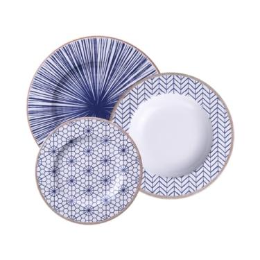 Imagem de Jogo de Pratos Tramontina Abstratta em Porcelana Decorada 12 Peças