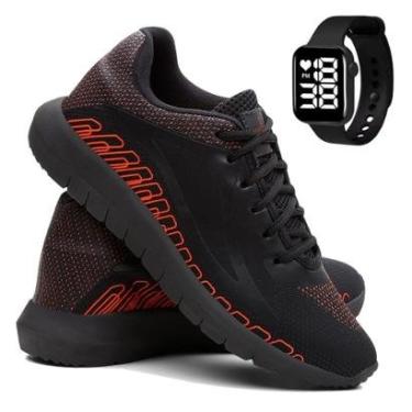 Imagem de Kit Tênis de Academia e Corrida Masculino Esporte Super Leve com Relógio-Masculino