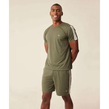 Imagem de Bermuda Masculina Fitness Listras MR-01303, Verde, GG