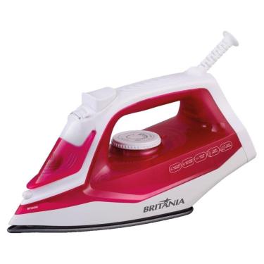 Imagem de Ferro de Passar a Vapor Britânia BFV201R | Base Antiaderente, Copo Dosador, Rosa