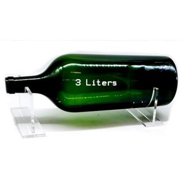 Imagem de b21design Suporte para garrafa de vinho com suporte de acrílico flutuante/suporte para balcão (garrafa de 3 litros)