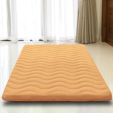 Imagem de Colchão de chão japonês, 100% espuma confortável de alta densidade, colchão dobrável de 10 cm de espessura, tapete de tatame, ideal para conforto e suporte, espreguiçadeira infantil, sofá, café