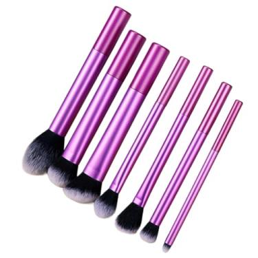 Imagem de Conjunto De Pincéis De Maquiagem De 7 Peças, Blush, Pó Solto, Corretivo, Pincel De Sombra (Roxo)