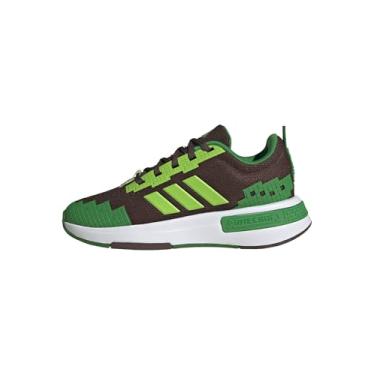 Imagem de adidas Tênis infantil unissex Minecraft Pro J, Auburn/Semi Solar Verde/Branco, 17