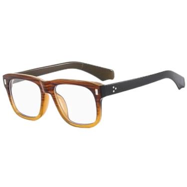 Imagem de Óculos de sol com armação quadrada da moda, feminino, masculino, tendência, luxo, ar livre, viagem, direção, UV400 (marrom transparente)