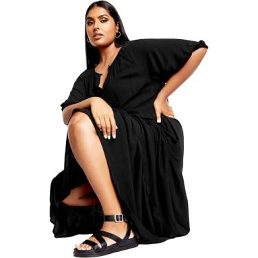 Imagem de City Chic Maxi Brynn feminino Citychic Plus Size, Preto, 26 Plus