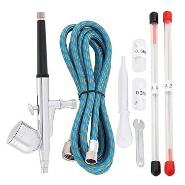 Imagem de LiebeWH Kit de Aerógrafo de Aerógrafo Alto, Conjunto de de Ação Dupla, Ação Dupla Com Bicos e Pistola de Pintura de Mangueira para Pintura Artística, Tatuagem, Manicure, Bolos, Spray